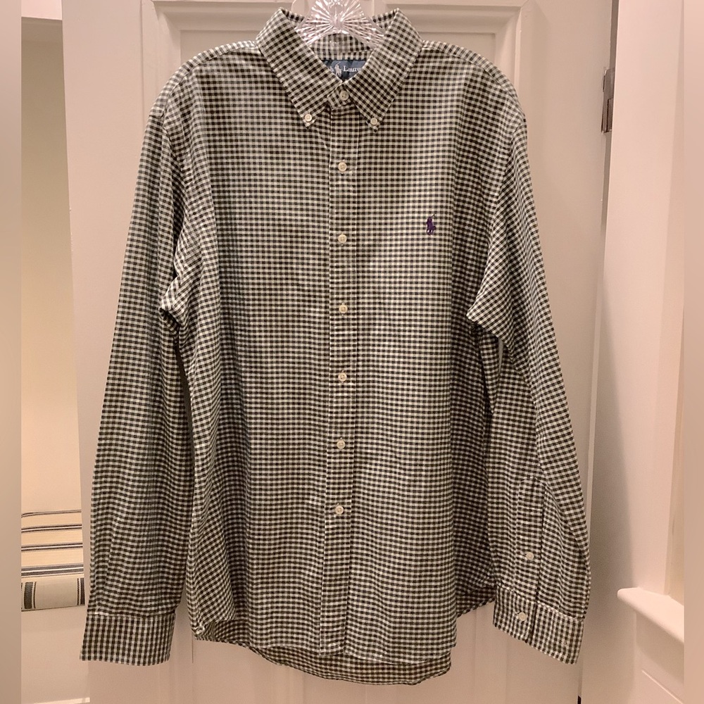 NW Partial Tags Ralph Lauren Men's Green / White Checkered Shirt Sz XL